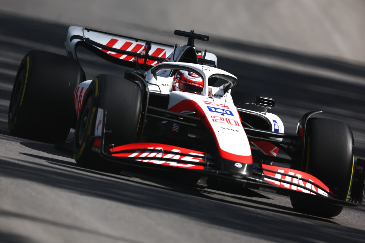 MONTREAL, QUEBEC - JUNE 17: Kevin Magnussen of Denmark driving the (20) Haas F1 VF-22 Ferrari on track during practice ahead of the F1 Grand Prix of Canada at Circuit Gilles Villeneuve on June 17, 2022 in Montreal, Quebec. (Photo by Clive Rose/Getty Images)