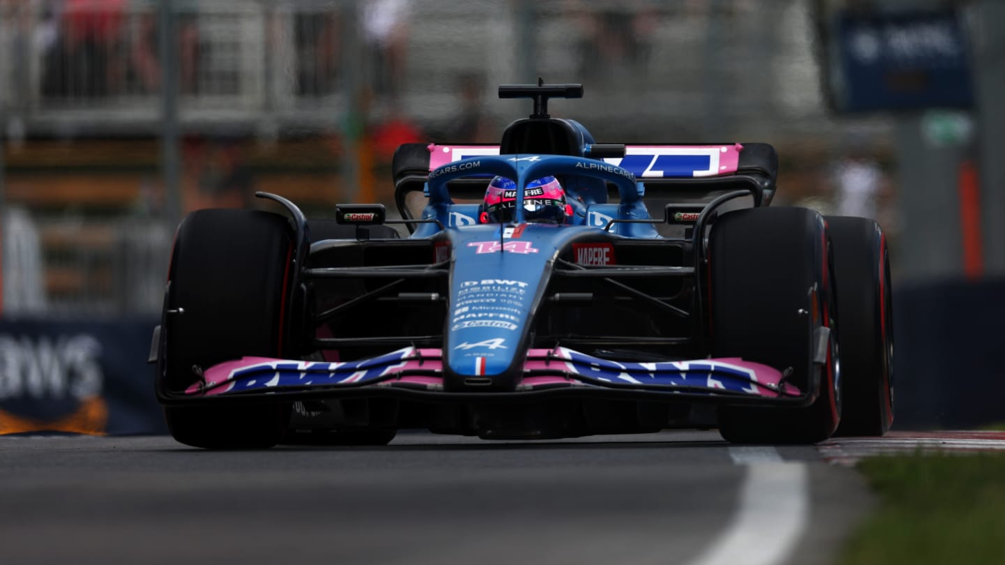 MONTREAL, QUEBEC - JUNE 17: Fernando Alonso of Spain driving the (14) Alpine F1 A522 Renault on track during practice ahead of the F1 Grand Prix of Canada at Circuit Gilles Villeneuve on June 17, 2022 in Montreal, Quebec. (Photo by Lars Baron - Formula 1/Formula 1 via Getty Images)