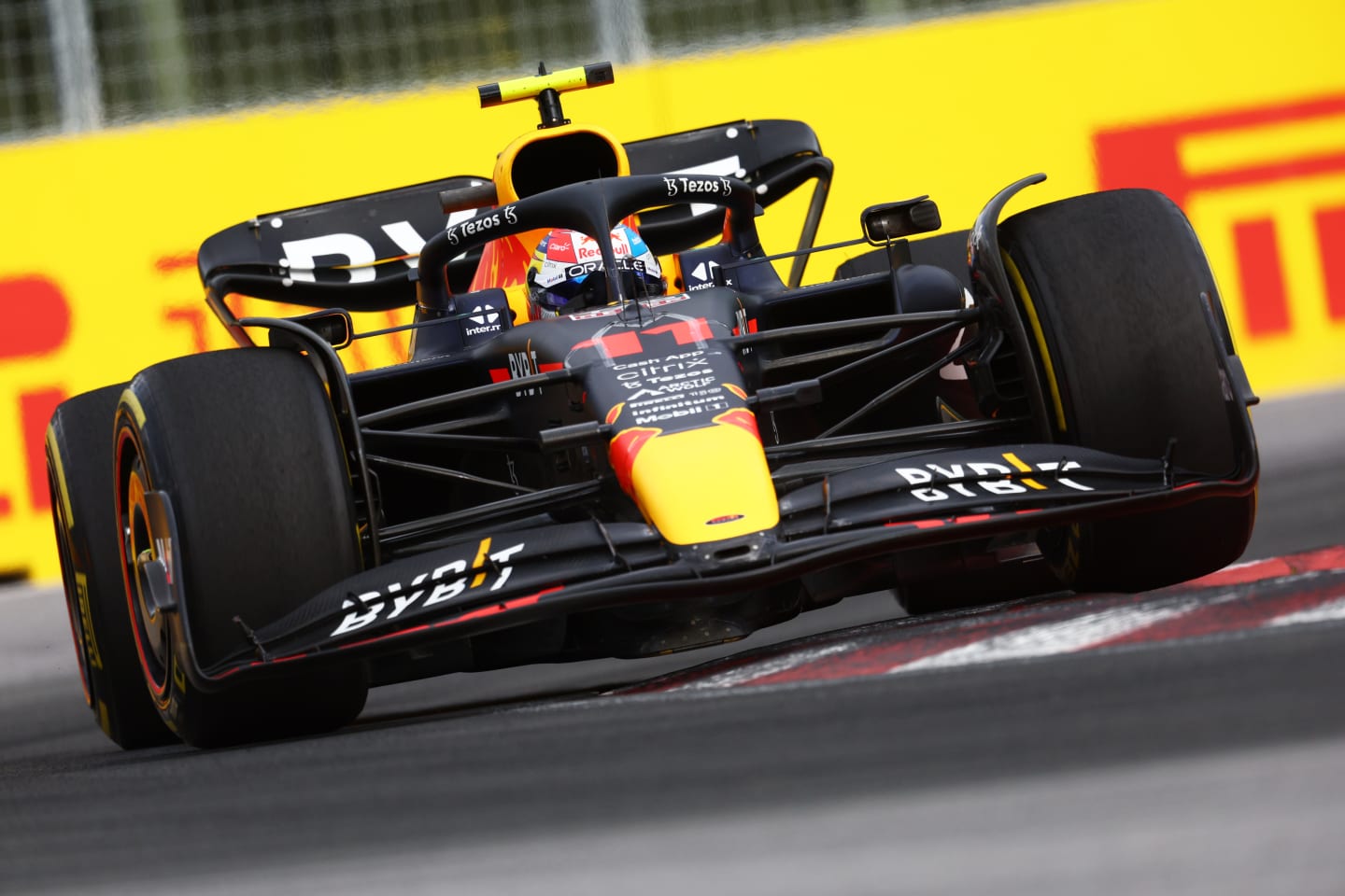 MONTREAL, QUEBEC - JUNE 17: Sergio Perez of Mexico driving the (11) Oracle Red Bull Racing RB18 on