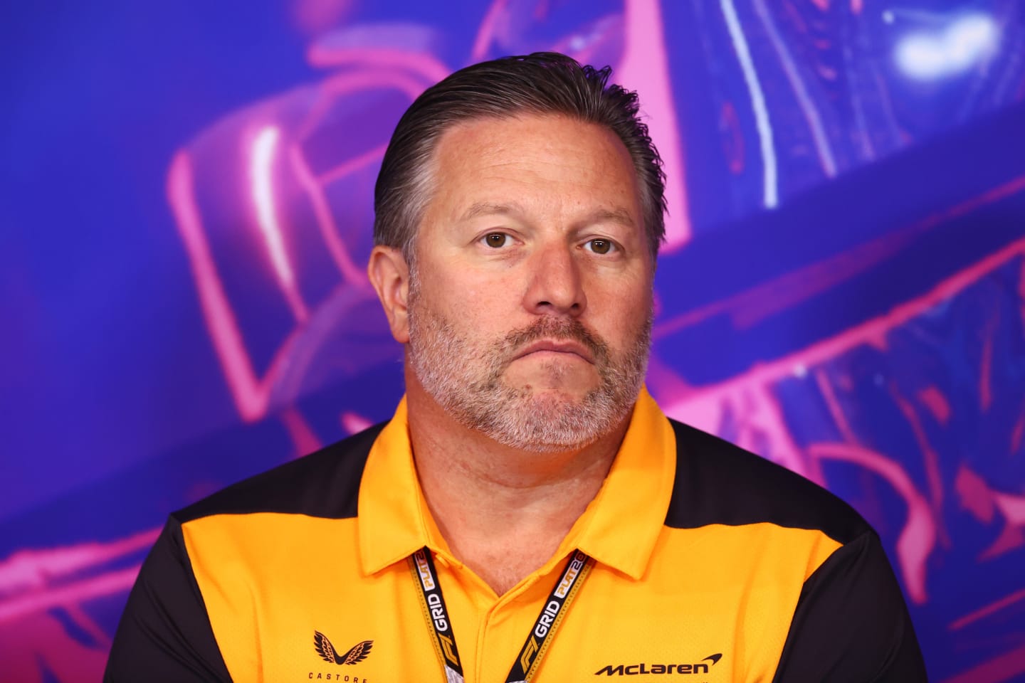 MONTREAL, QUEBEC - JUNE 18: McLaren Chief Executive Officer Zak Brown looks on in the Team Principals Press Conference prior to final practice ahead of the F1 Grand Prix of Canada at Circuit Gilles Villeneuve on June 18, 2022 in Montreal, Quebec. (Photo by Dan Istitene/Getty Images)