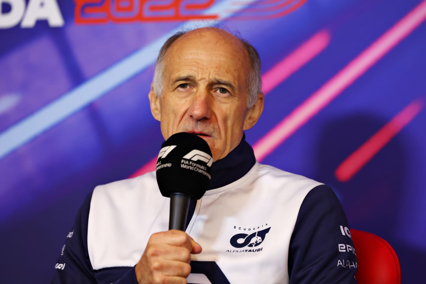 MONTREAL, QUEBEC - JUNE 18: Scuderia AlphaTauri Team Principal Franz Tost talks in the Team Principals Press Conference prior to final practice ahead of the F1 Grand Prix of Canada at Circuit Gilles Villeneuve on June 18, 2022 in Montreal, Quebec. (Photo by Clive Rose/Getty Images)