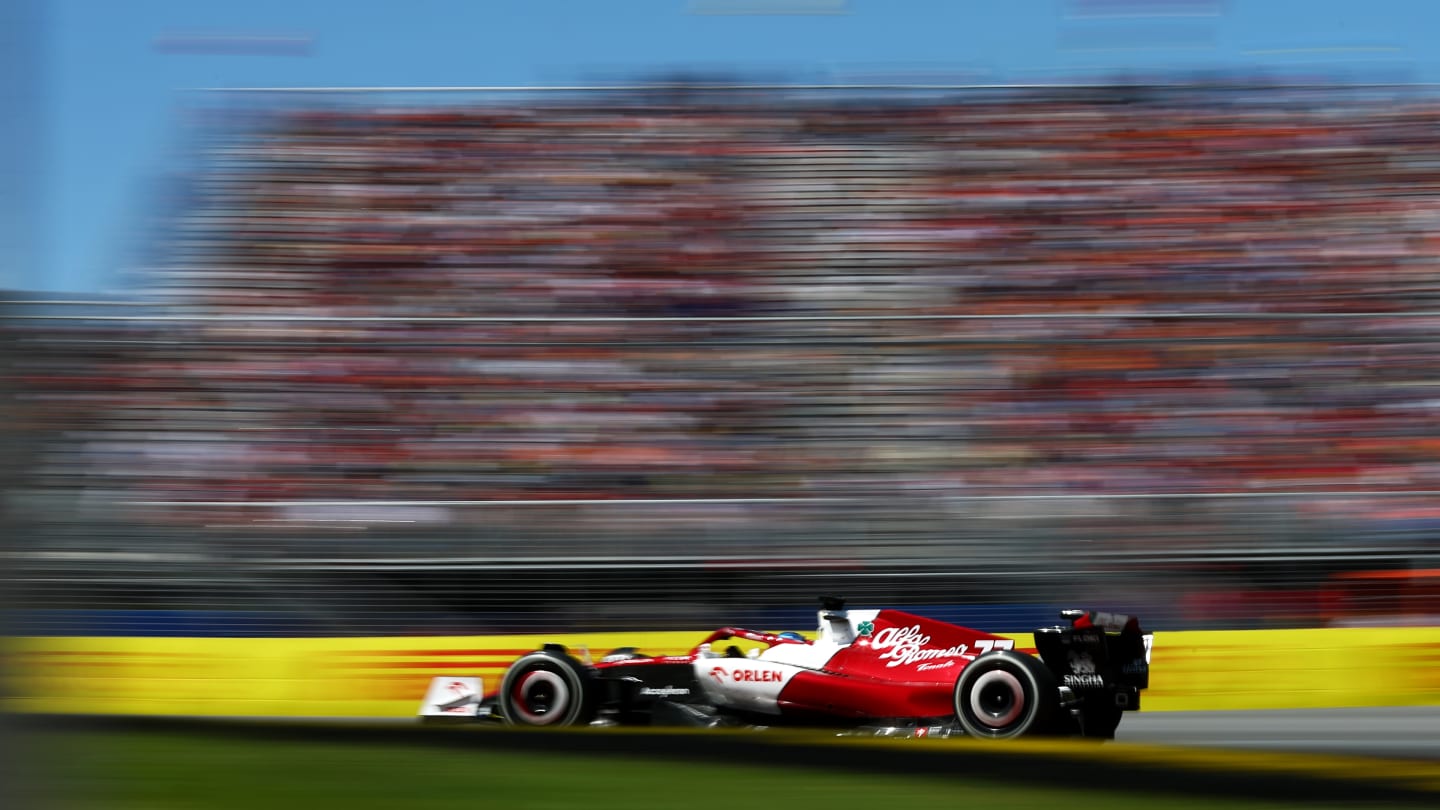 MONTREAL, QUEBEC - JUNE 19: Valtteri Bottas of Finland driving the (77) Alfa Romeo F1 C42 Ferrari on track during the F1 Grand Prix of Canada at Circuit Gilles Villeneuve on June 19, 2022 in Montreal, Quebec. (Photo by Lars Baron - Formula 1/Formula 1 via Getty Images)