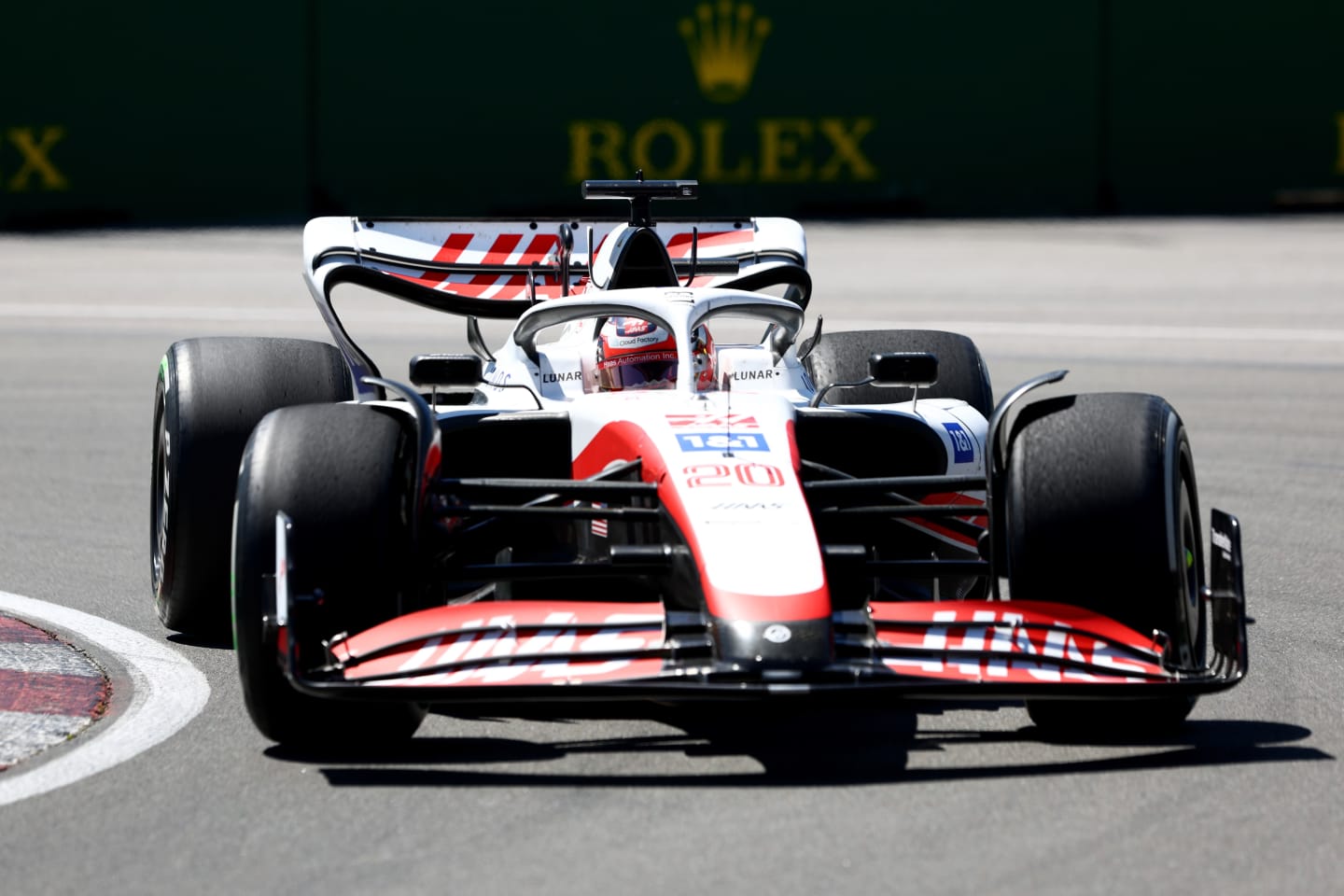 MONTREAL, QUEBEC - JUNE 19: Kevin Magnussen of Denmark driving the (20) Haas F1 VF-22 Ferrari on track during the F1 Grand Prix of Canada at Circuit Gilles Villeneuve on June 19, 2022 in Montreal, Quebec. (Photo by Clive Rose/Getty Images)