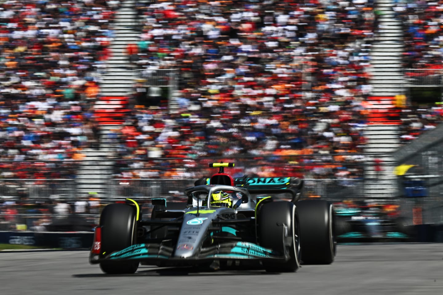 MONTREAL, QUEBEC - JUNE 19: Lewis Hamilton of Great Britain driving the (44) Mercedes AMG Petronas