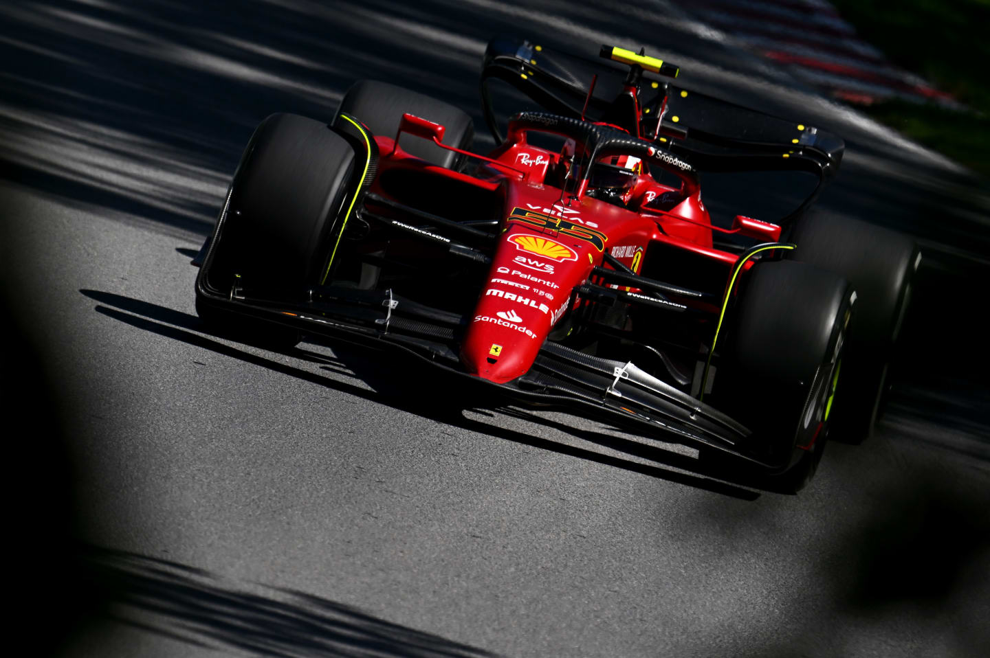 MONTREAL, QUEBEC - JUNE 19: Carlos Sainz of Spain driving (55) the Ferrari F1-75 on track during