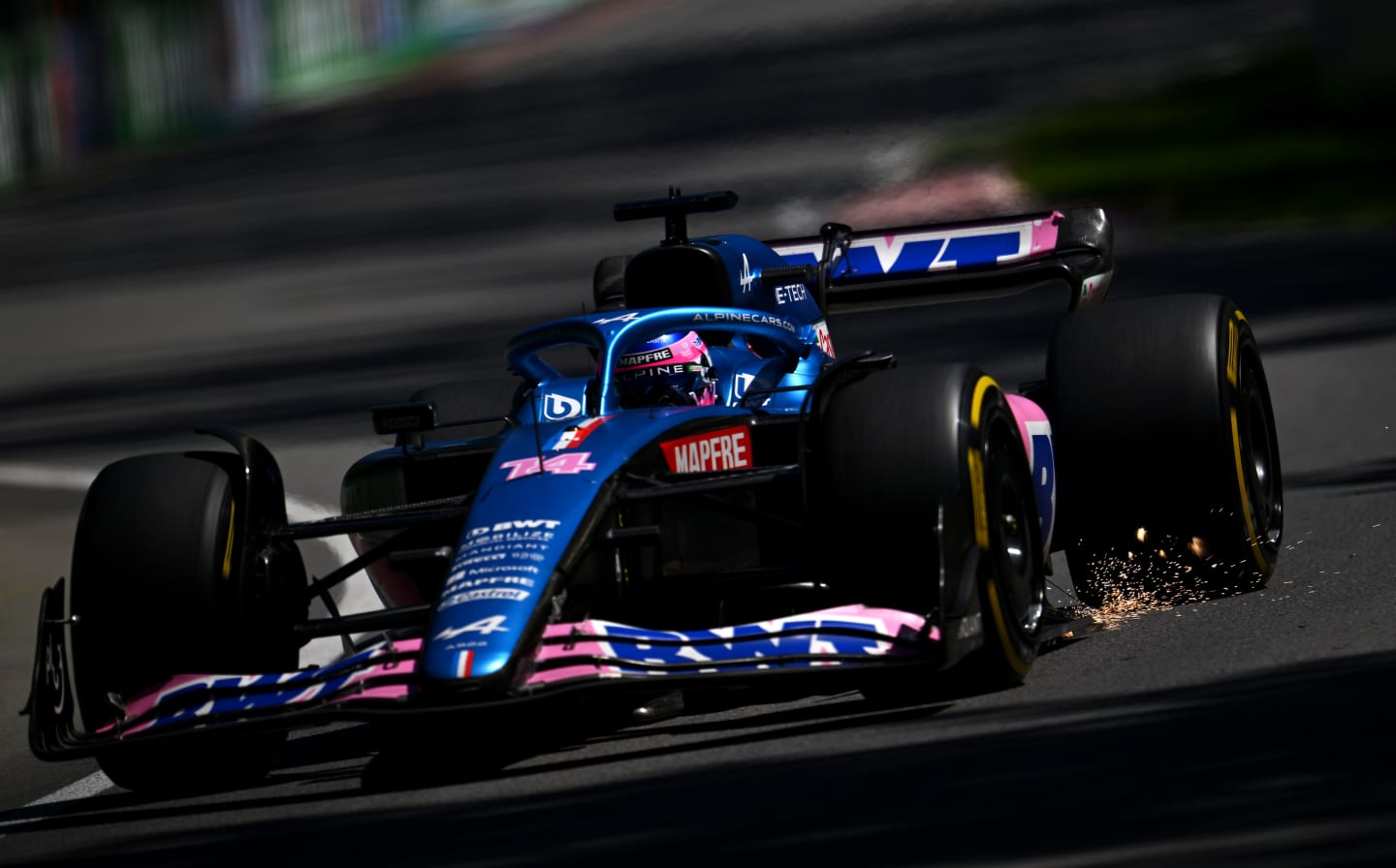 MONTREAL, QUEBEC - JUNE 19: Fernando Alonso of Spain driving the (14) Alpine F1 A522 Renault on
