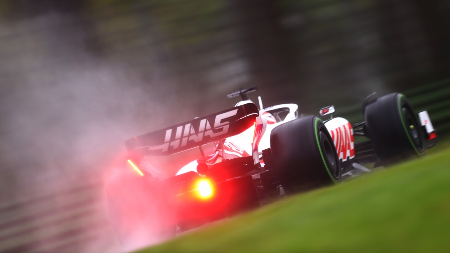 IMOLA, ITALY - APRIL 22: Kevin Magnussen of Denmark driving the (20) Haas F1 VF-22 Ferrari on track