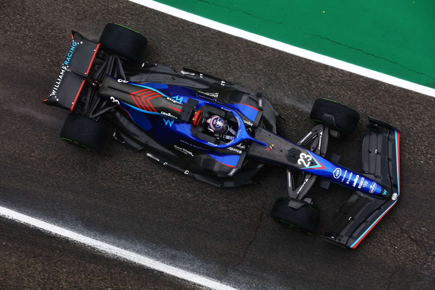 IMOLA, ITALY - APRIL 22: Alexander Albon of Thailand driving the (23) Williams FW44 Mercedes in the