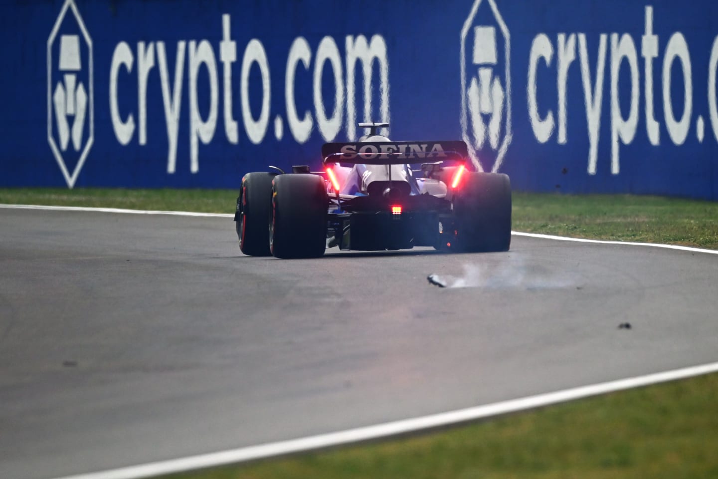 IMOLA, ITALY - APRIL 22: The brakes of Alexander Albon of Thailand driving the (23) Williams FW44