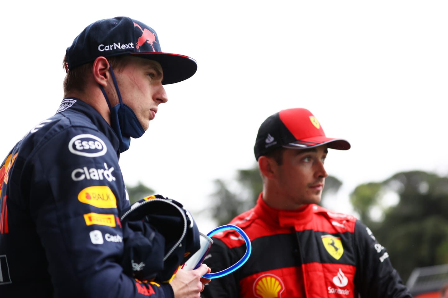 IMOLA, ITALY - APRIL 22: Pole position qualifier Max Verstappen of the Netherlands and Oracle Red