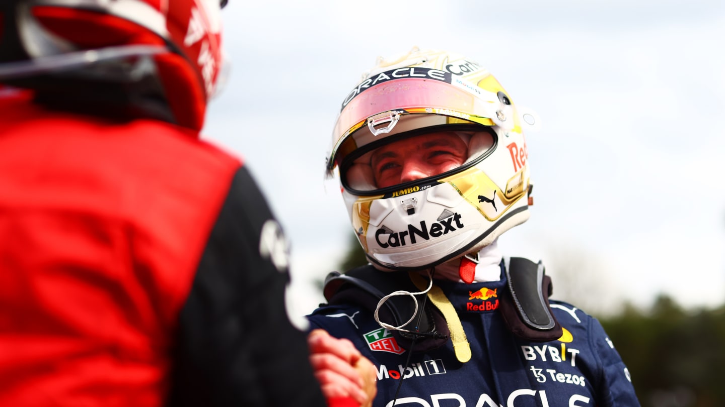 IMOLA, ITALY - APRIL 23: Sprint winner Max Verstappen of the Netherlands and Oracle Red Bull Racing