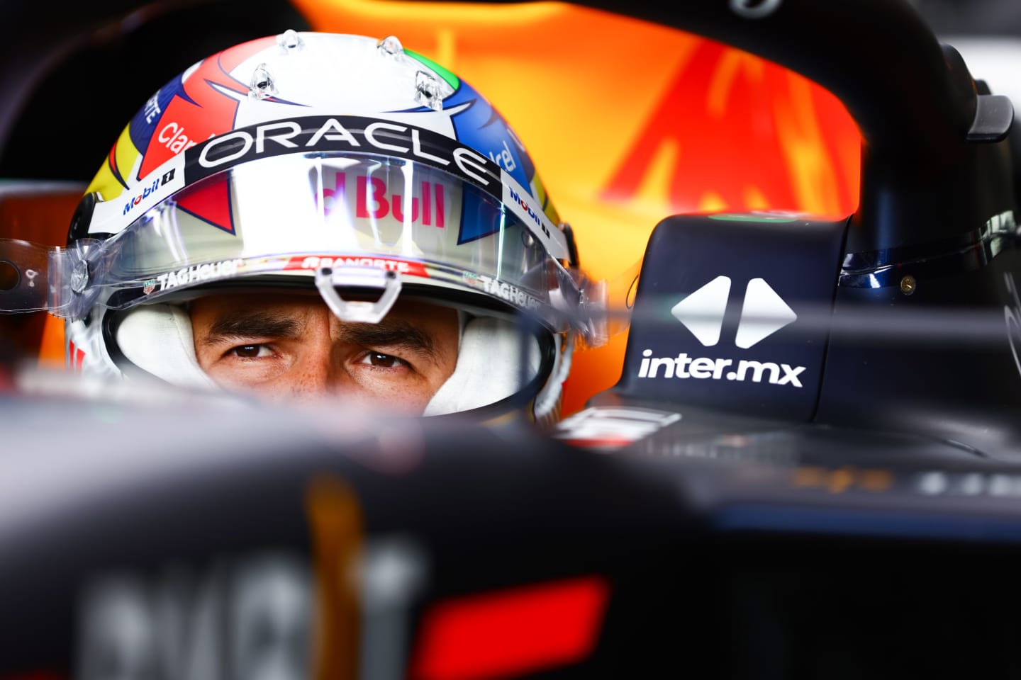 IMOLA, ITALY - APRIL 23: Sergio Perez of Mexico and Oracle Red Bull Racing prepares to drive during Sprint ahead of the F1 Grand Prix of Emilia Romagna at Autodromo Enzo e Dino Ferrari on April 23, 2022 in Imola, Italy. (Photo by Mark Thompson/Getty Images)