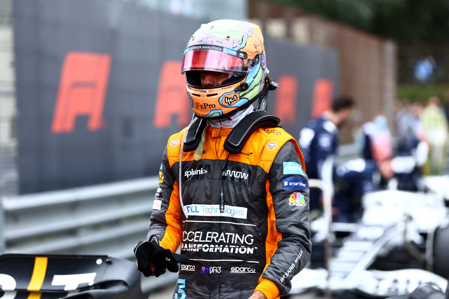 IMOLA, ITALY - APRIL 24: 18th placed Daniel Ricciardo of Australia and McLaren walks in parc ferme