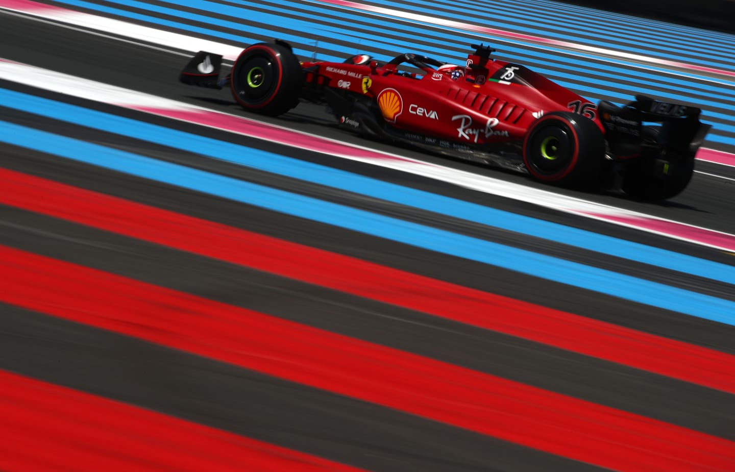 LE CASTELLET, FRANCE - JULY 22: Charles Leclerc of Monaco driving the (16) Ferrari F1-75 on track