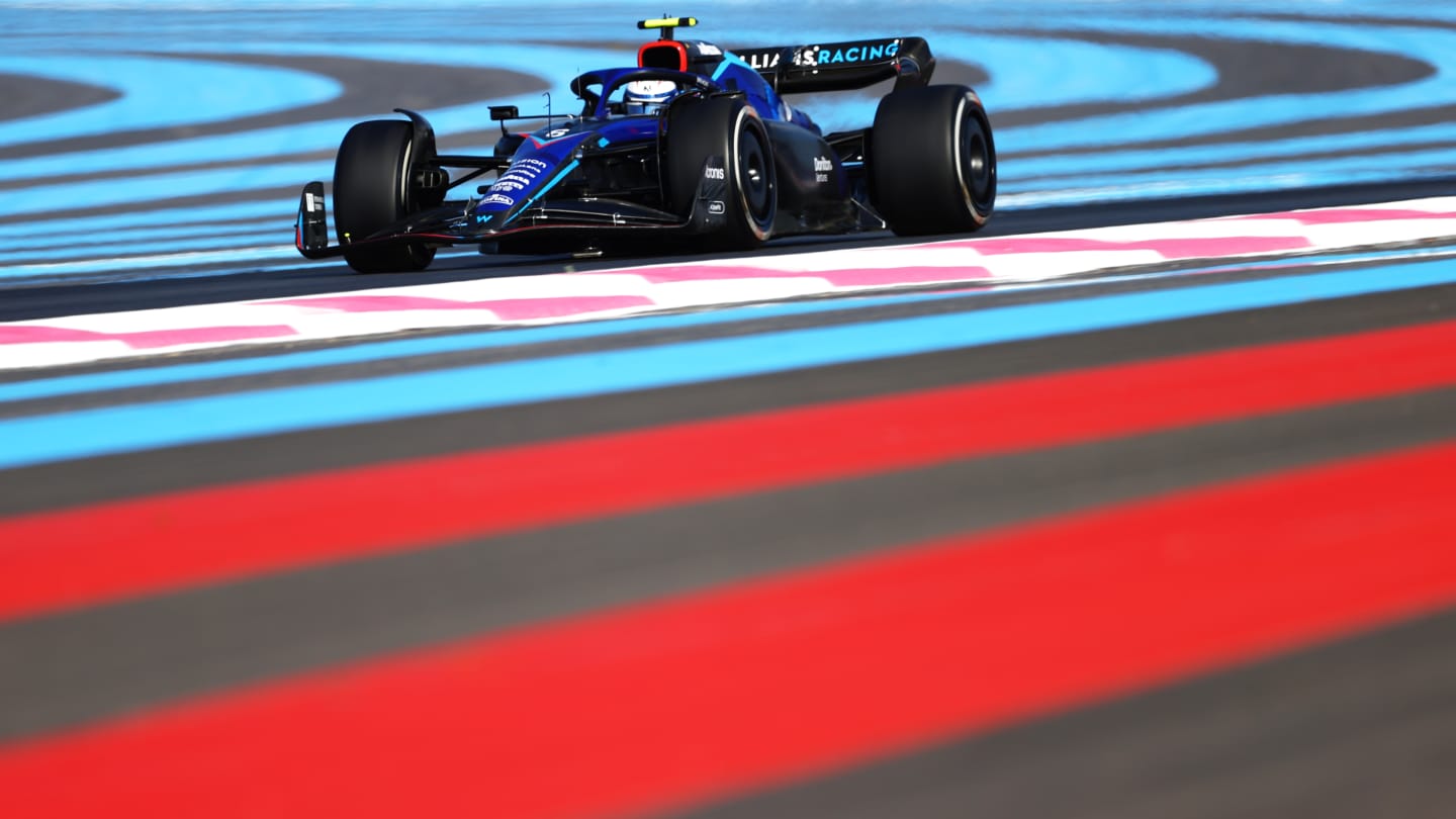 LE CASTELLET, FRANCE - JULY 22: Nicholas Latifi of Canada driving the (6) Williams FW44 Mercedes on track during practice ahead of the F1 Grand Prix of France at Circuit Paul Ricard on July 22, 2022 in Le Castellet, France. (Photo by Dan Istitene - Formula 1/Formula 1 via Getty Images)