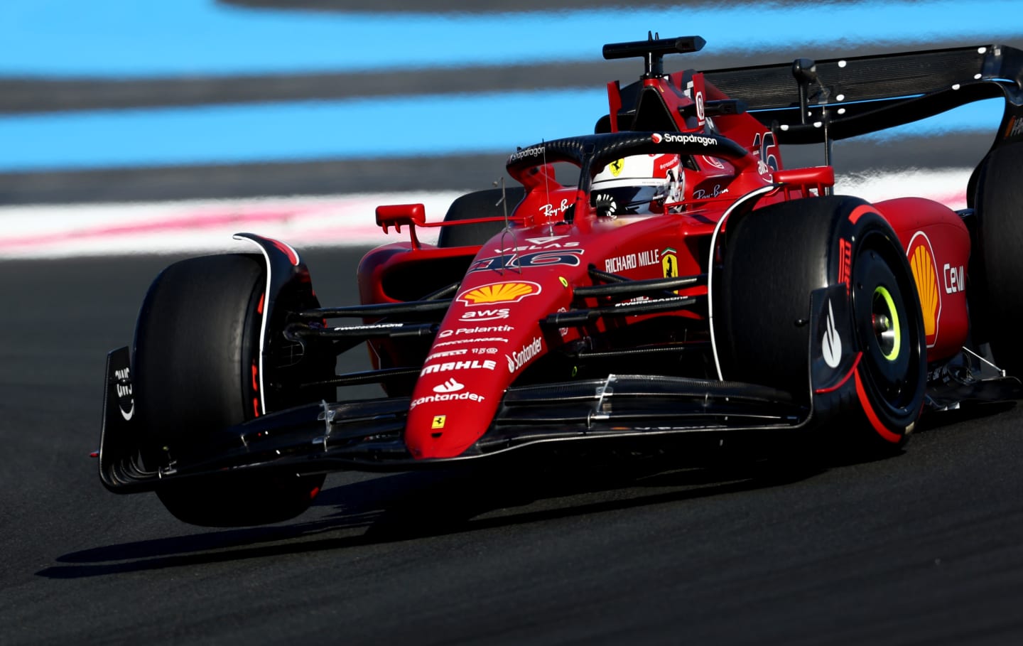 LE CASTELLET, FRANCE - JULY 22: Charles Leclerc of Monaco driving the (16) Ferrari F1-75 on track