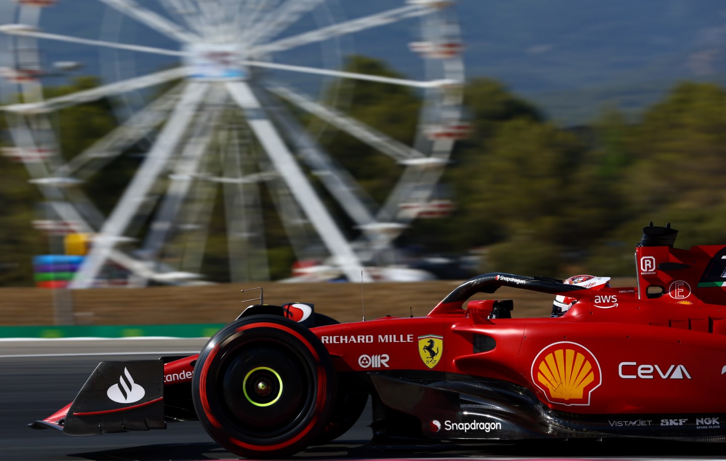 LE CASTELLET, FRANCE - JULY 22: Charles Leclerc of Monaco driving the (16) Ferrari F1-75 on track