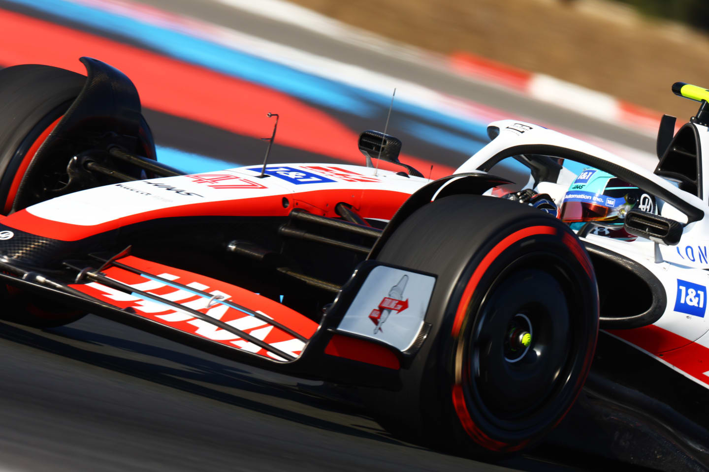 LE CASTELLET, FRANCE - JULY 22: Mick Schumacher of Germany driving the (47) Haas F1 VF-22 Ferrari