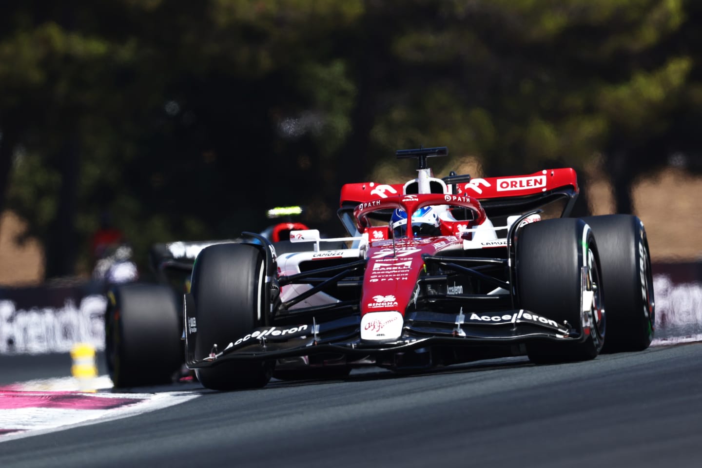 LE CASTELLET, FRANCE - JULY 24: Valtteri Bottas of Finland driving the (77) Alfa Romeo F1 C42 Ferrari on track during the F1 Grand Prix of France at Circuit Paul Ricard on July 24, 2022 in Le Castellet, France. (Photo by Clive Rose/Getty Images)