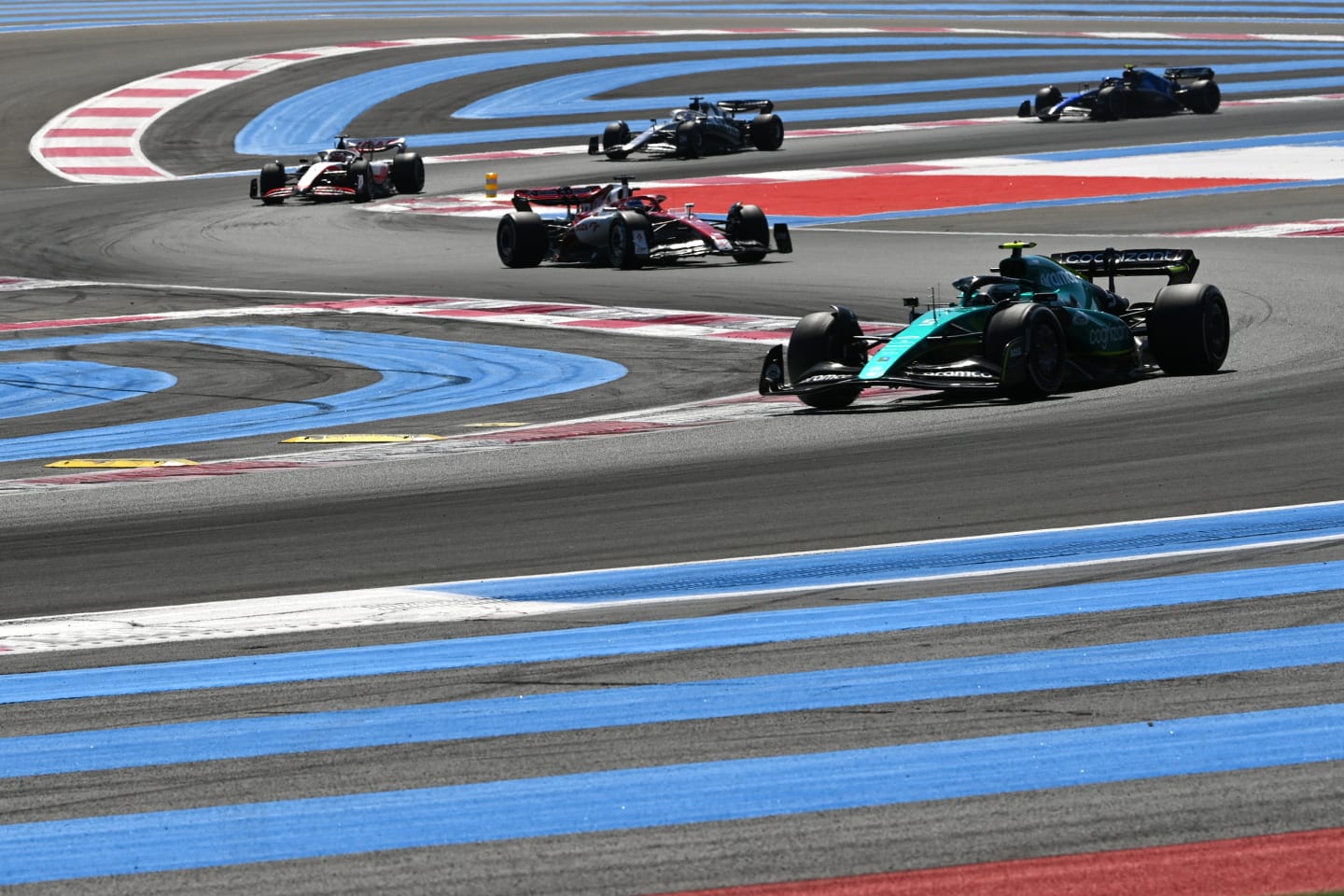 LE CASTELLET, FRANCE - JULY 24: Sebastian Vettel of Germany driving the (5) Aston Martin AMR22