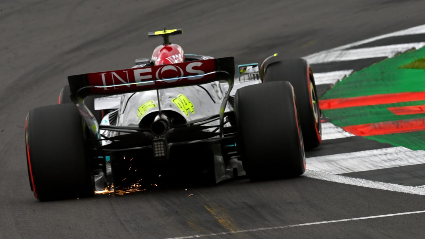 NORTHAMPTON, ENGLAND - JULY 02: Lewis Hamilton of Great Britain driving the (44) Mercedes AMG