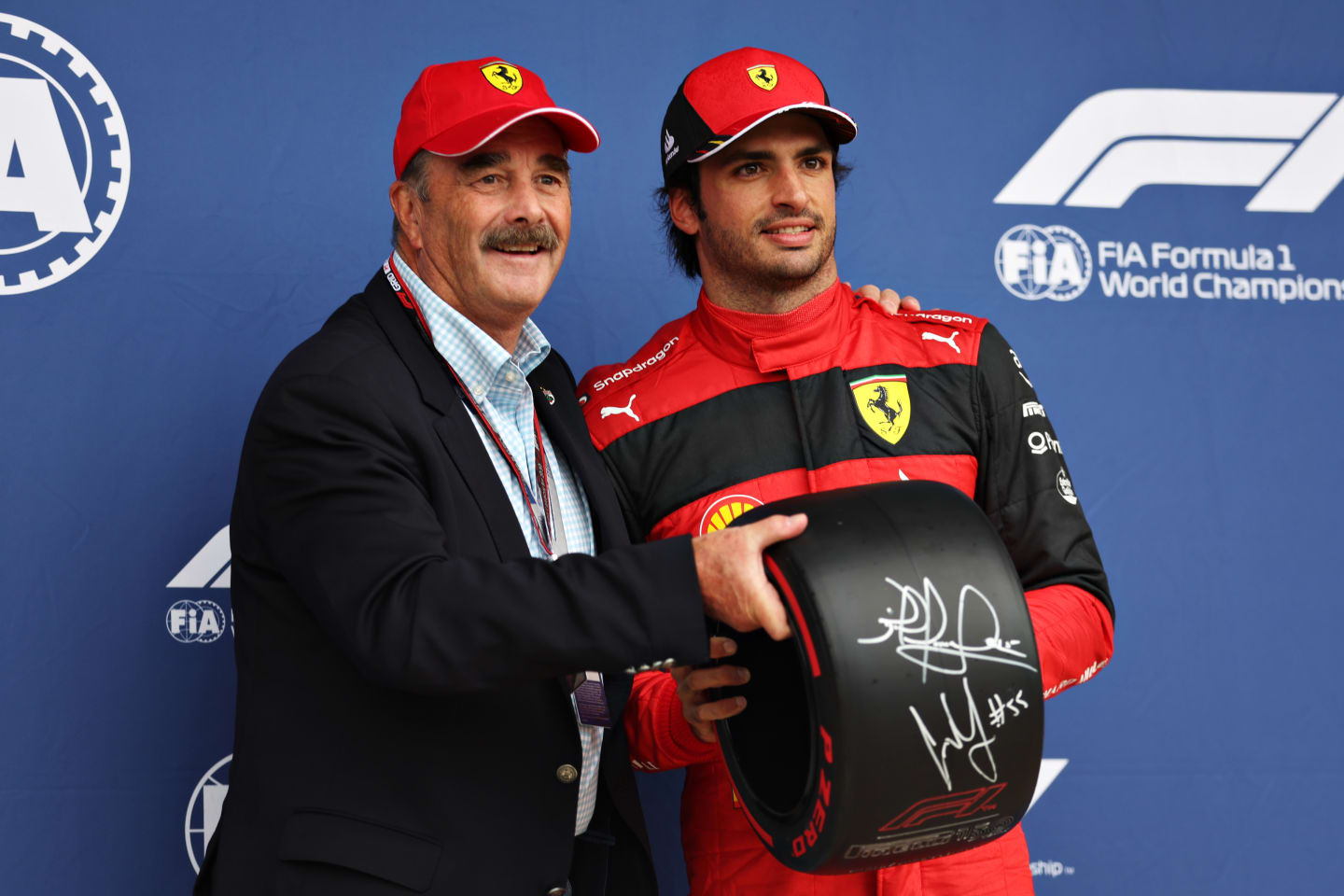 NORTHAMPTON, ENGLAND - JULY 02: Pole position qualifier Carlos Sainz of Spain and Ferrari is