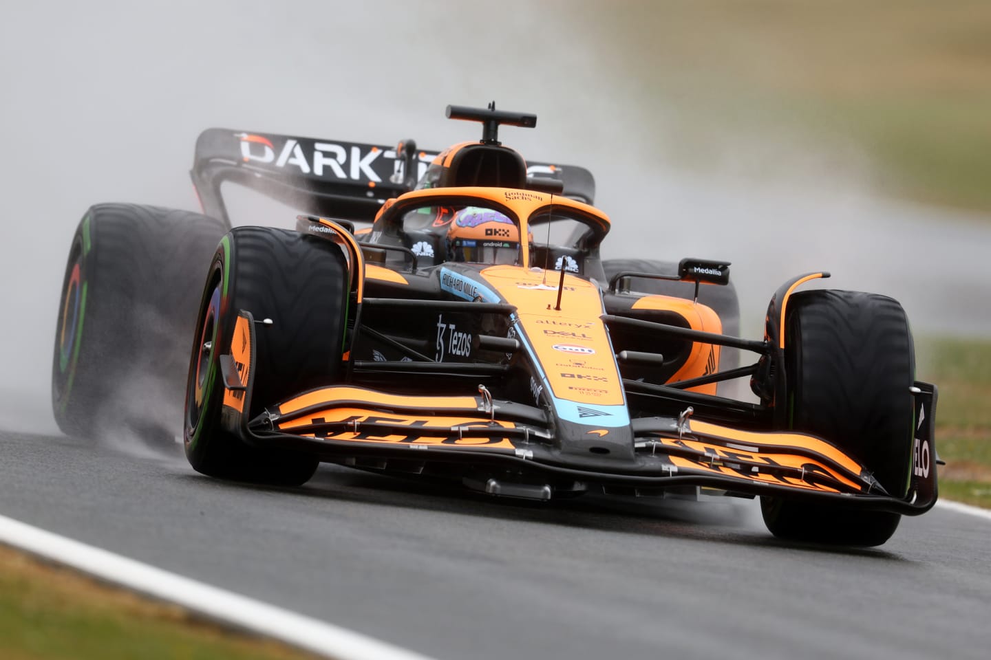 NORTHAMPTON, ENGLAND - JULY 02: Daniel Ricciardo of Australia driving the (3) McLaren MCL36