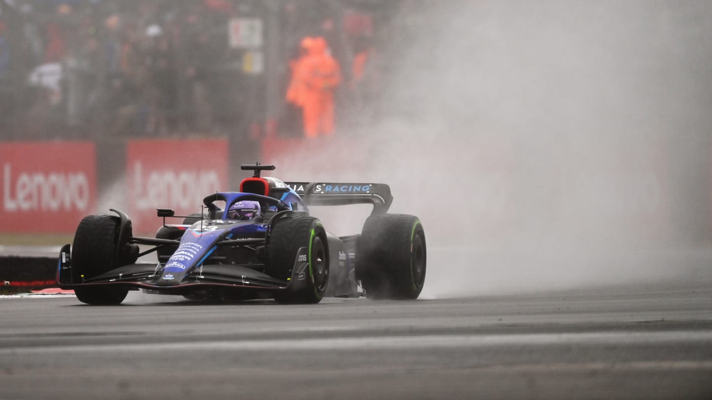 NORTHAMPTON, ENGLAND - JULY 02: Alexander Albon of Thailand driving the (23) Williams FW44 Mercedes on track during qualifying ahead of the F1 Grand Prix of Great Britain at Silverstone on July 02, 2022 in Northampton, England. (Photo by Dan Mullan - Formula 1/Formula 1 via Getty Images)