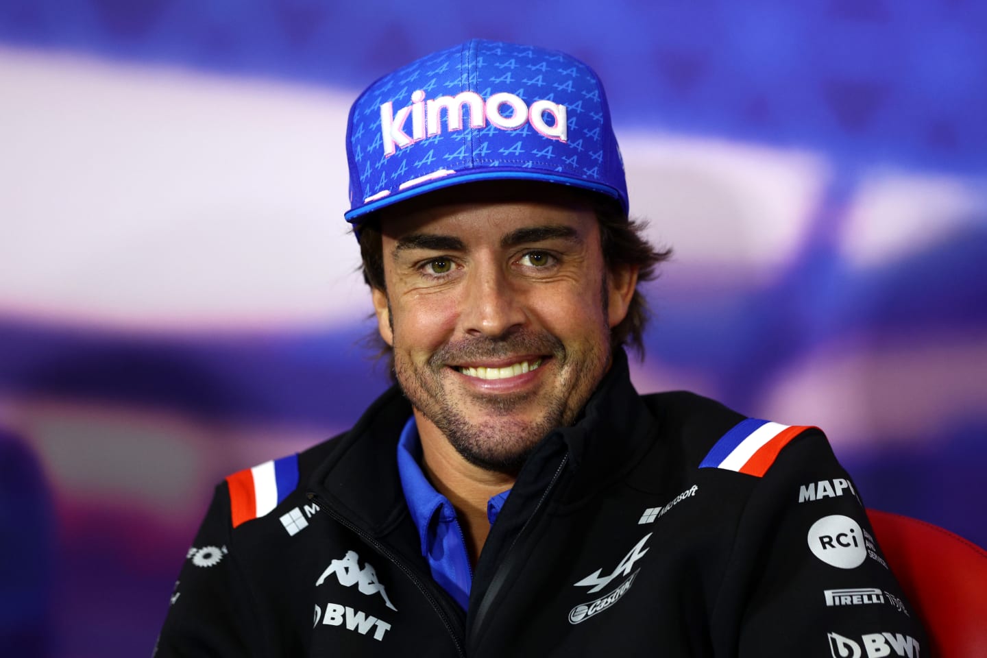 NORTHAMPTON, ENGLAND - JUNE 30: Fernando Alonso of Spain and Alpine F1 looks on in the Drivers