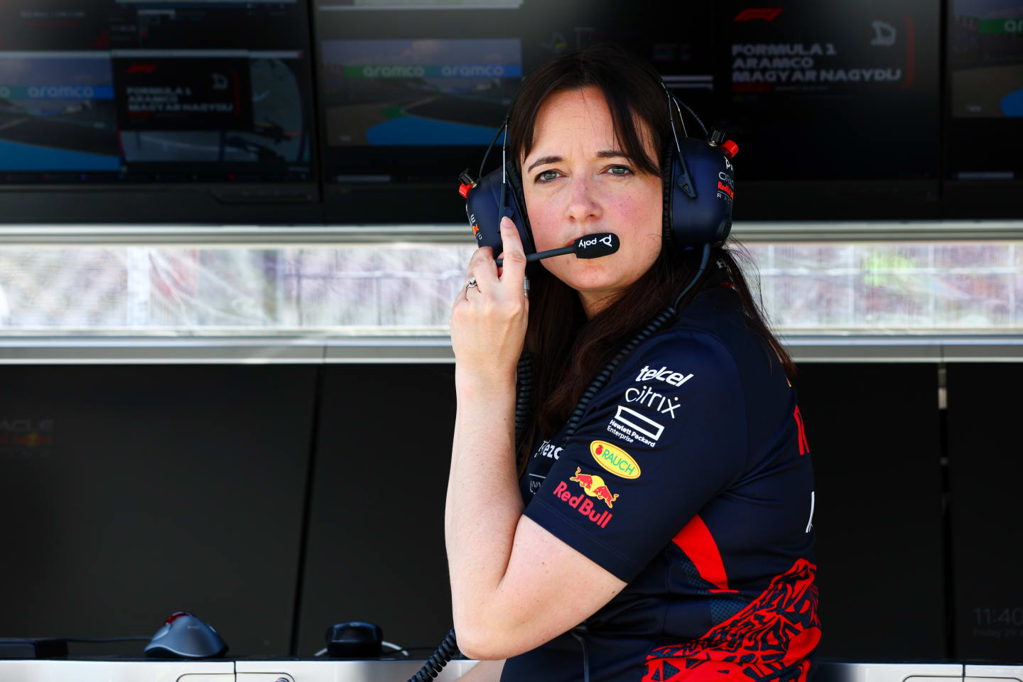 BUDAPEST, HUNGARY - JULY 29: Hannah Schmitz, Principal Strategy Engineer at Red Bull Racing looks