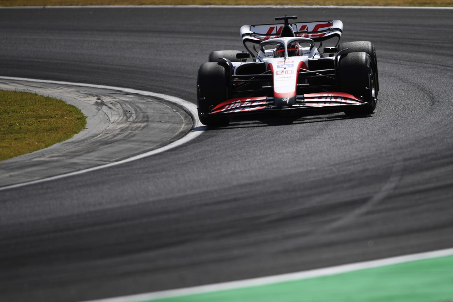 BUDAPEST, HUNGARY - JULY 29: Kevin Magnussen of Denmark driving the (20) Haas F1 VF-22 Ferrari on track during practice ahead of the F1 Grand Prix of Hungary at Hungaroring on July 29, 2022 in Budapest, Hungary. (Photo by Rudy Carezzevoli - Formula 1/Formula 1 via Getty Images)