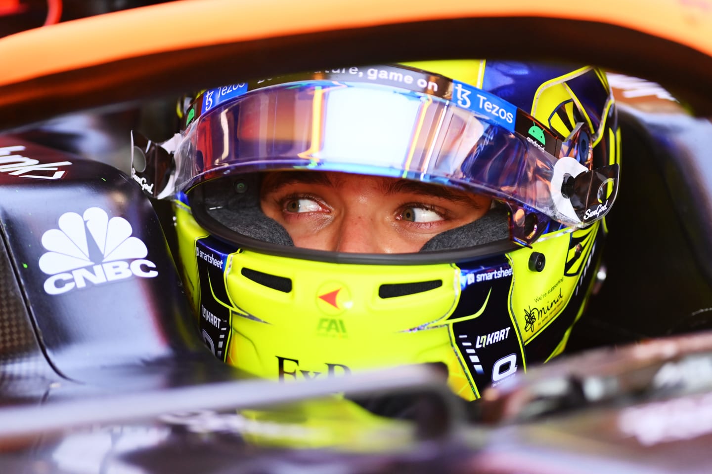 BUDAPEST, HUNGARY - JULY 29: Lando Norris of Great Britain and McLaren prepares to drive in the
