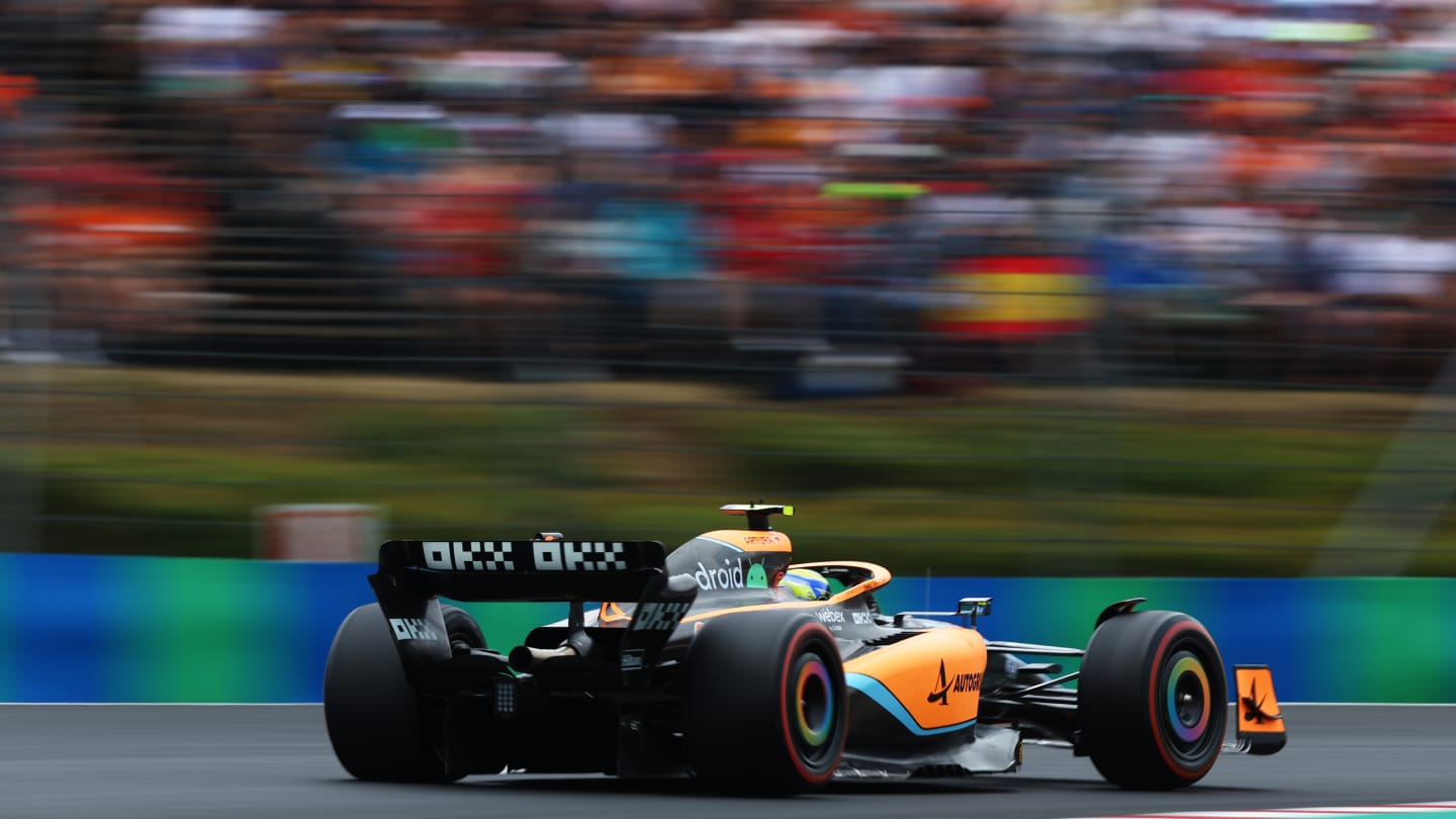 BUDAPEST, HUNGARY - JULY 30: Lando Norris of Great Britain driving the (4) McLaren MCL36 Mercedes