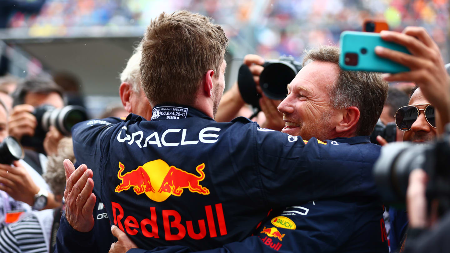 BUDAPEST, HUNGARY - JULY 31: Race winner Max Verstappen of the Netherlands and Oracle Red Bull