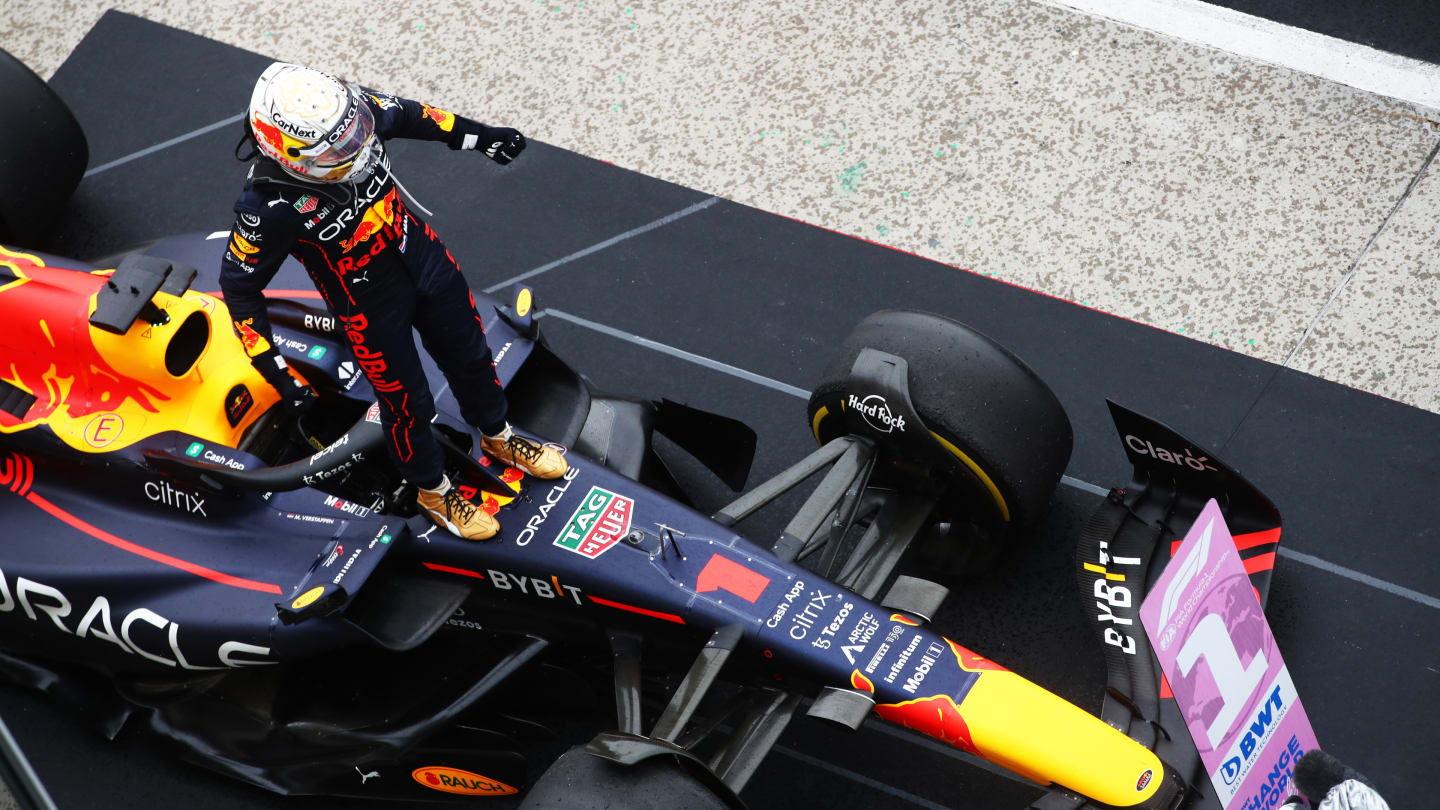 BUDAPEST, HUNGARY - JULY 31: Race winner Max Verstappen of the Netherlands and Oracle Red Bull