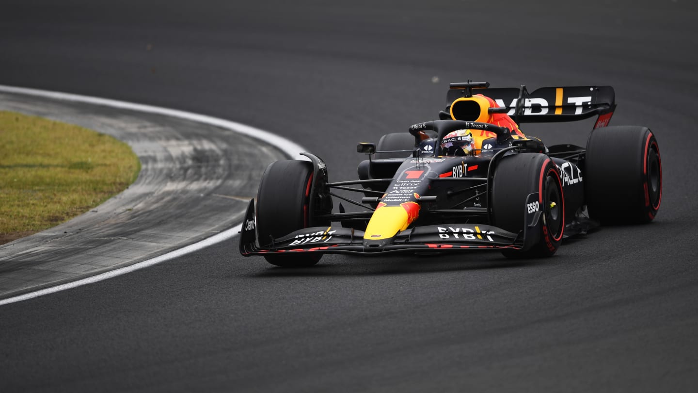 BUDAPEST, HUNGARY - JULY 31: Max Verstappen of the Netherlands driving the (1) Oracle Red Bull