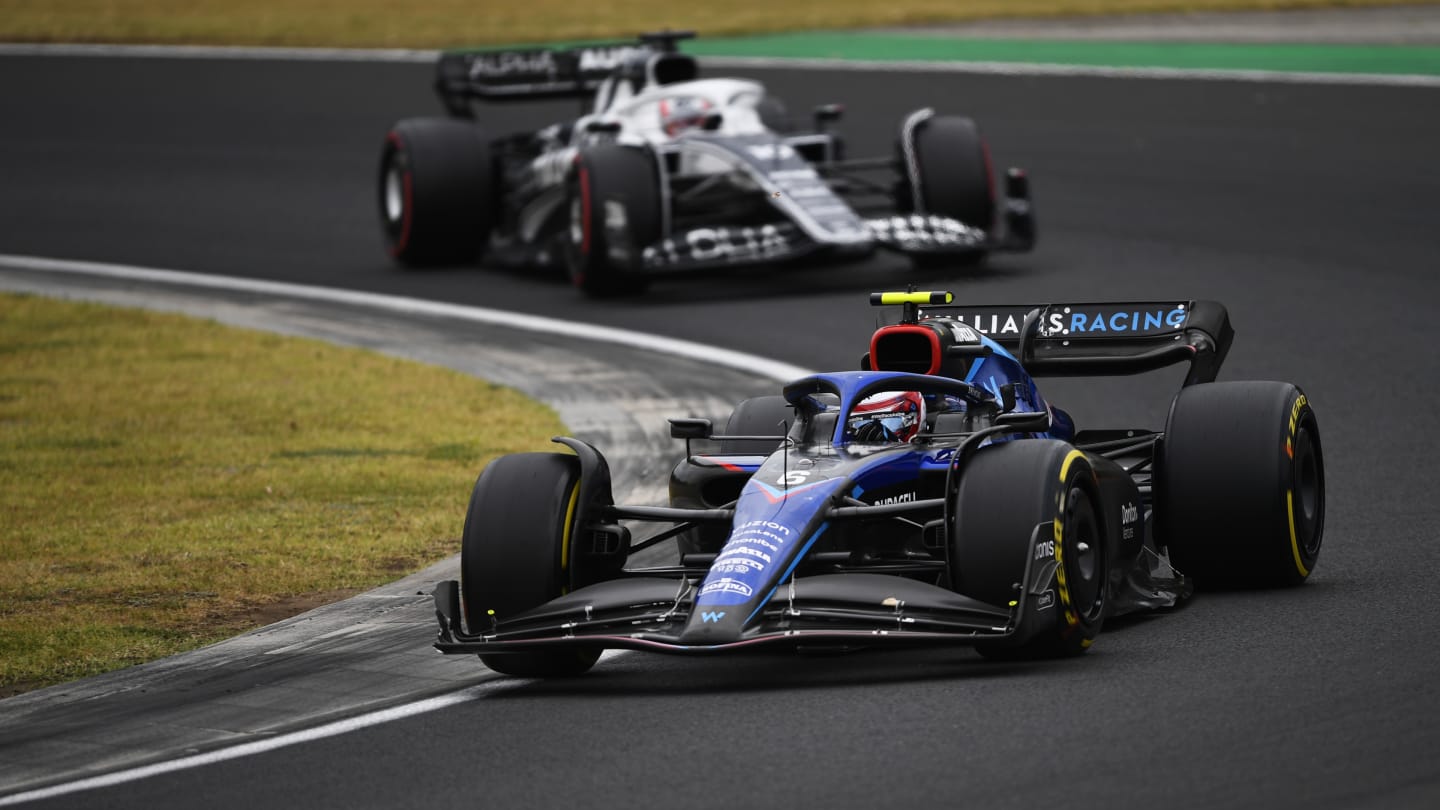 BUDAPEST, HUNGARY - JULY 31: Nicholas Latifi of Canada driving the (6) Williams FW44 Mercedes leads