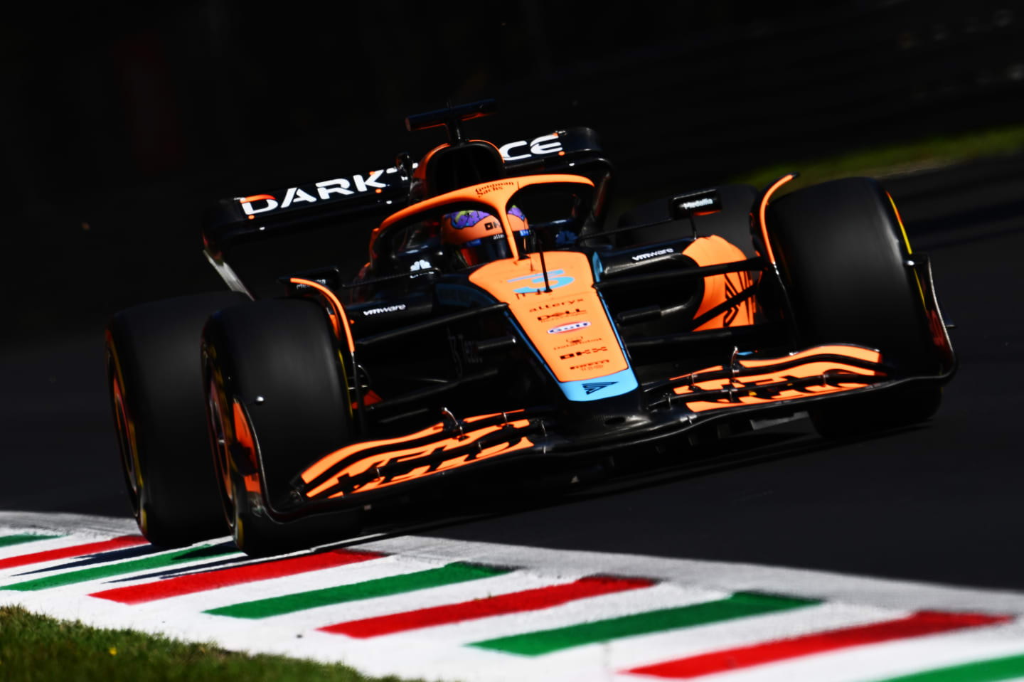MONZA, ITALY - SEPTEMBER 10: Daniel Ricciardo of Australia driving the (3) McLaren MCL36 Mercedes on track during final practice ahead of the F1 Grand Prix of Italy at Autodromo Nazionale Monza on September 10, 2022 in Monza, Italy. (Photo by Clive Mason/Getty Images)