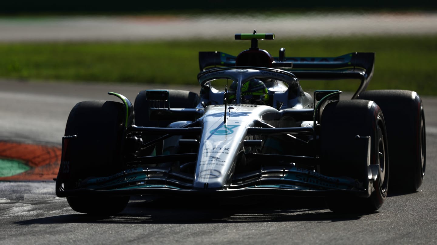 MONZA, ITALY - SEPTEMBER 10: Lewis Hamilton of Great Britain driving the (44) Mercedes AMG Petronas