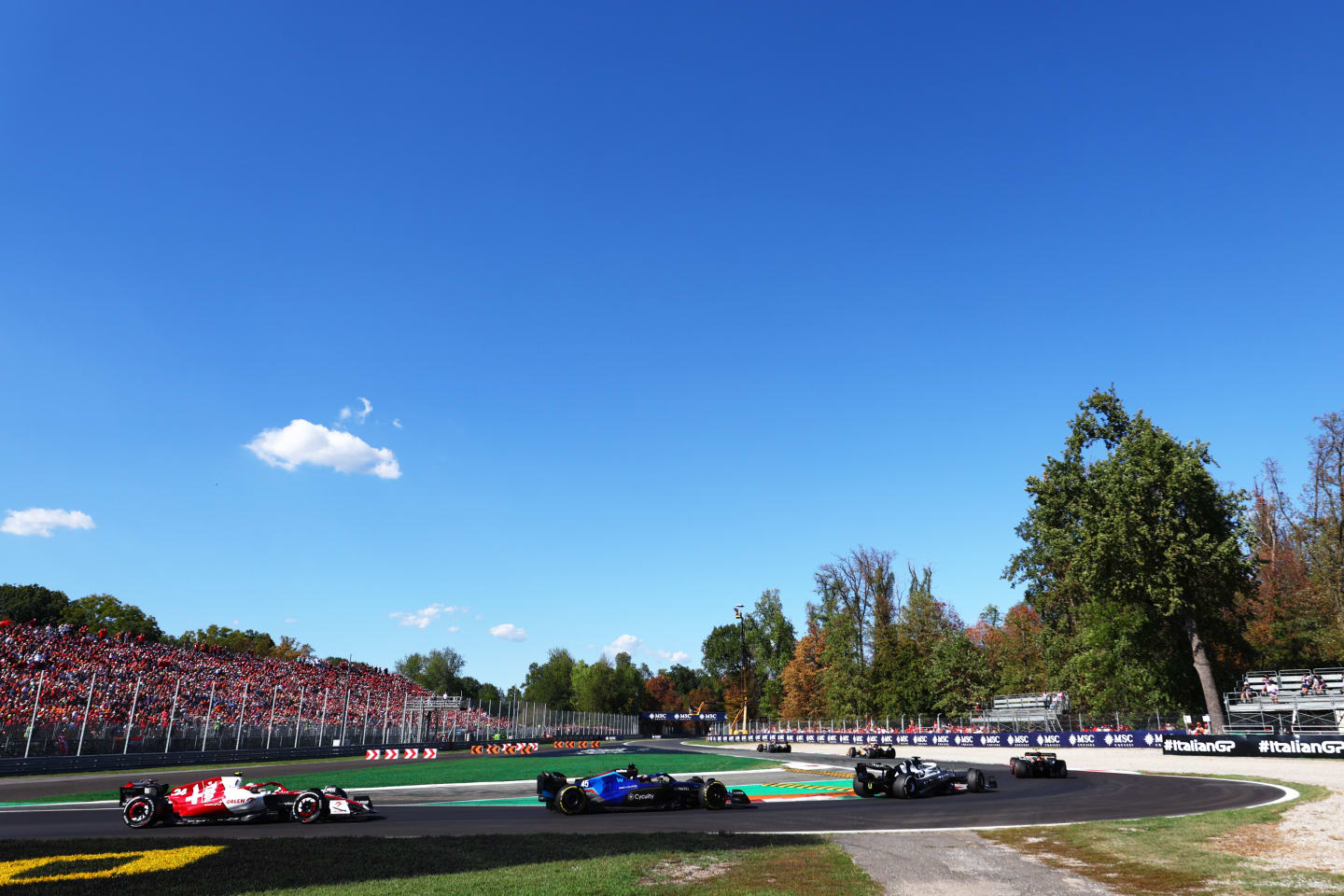 MONZA, ITALY - SEPTEMBER 11: Zhou Guanyu of China driving the (24) Alfa Romeo F1 C42 Ferrari