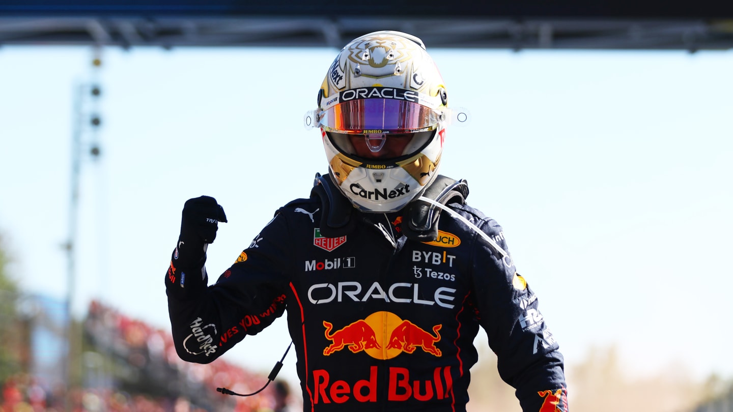 MONZA, ITALY - SEPTEMBER 11: Race winner Max Verstappen of the Netherlands and Oracle Red Bull