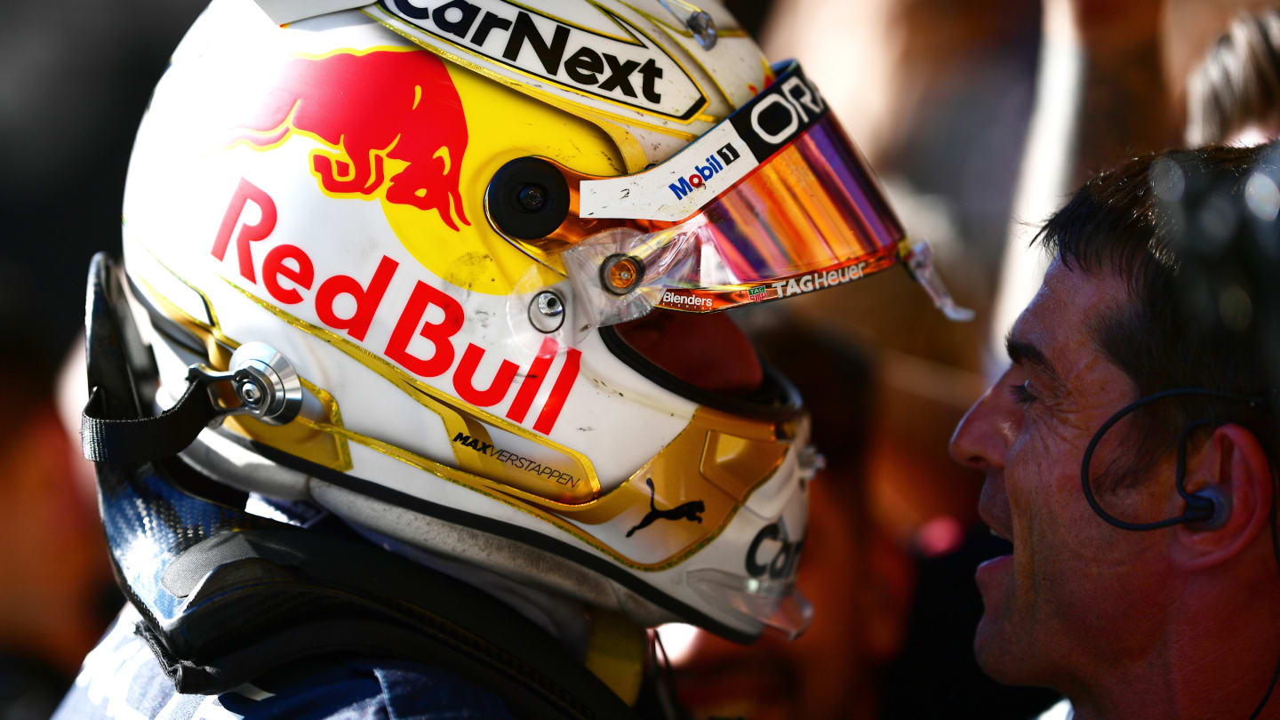 MONZA, ITALY - SEPTEMBER 11: Race winner Max Verstappen of the Netherlands and Oracle Red Bull