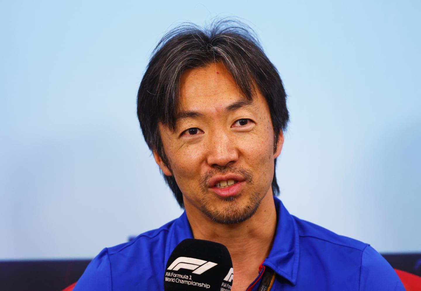 SUZUKA, JAPAN - OCTOBER 08: Ayao Komatsu, Trackside Engineering Director at Haas F1 attends the Teams Press Conference prior to final practice ahead of the F1 Grand Prix of Japan at Suzuka International Racing Course on October 08, 2022 in Suzuka, Japan. (Photo by Bryn Lennon/Getty Images)