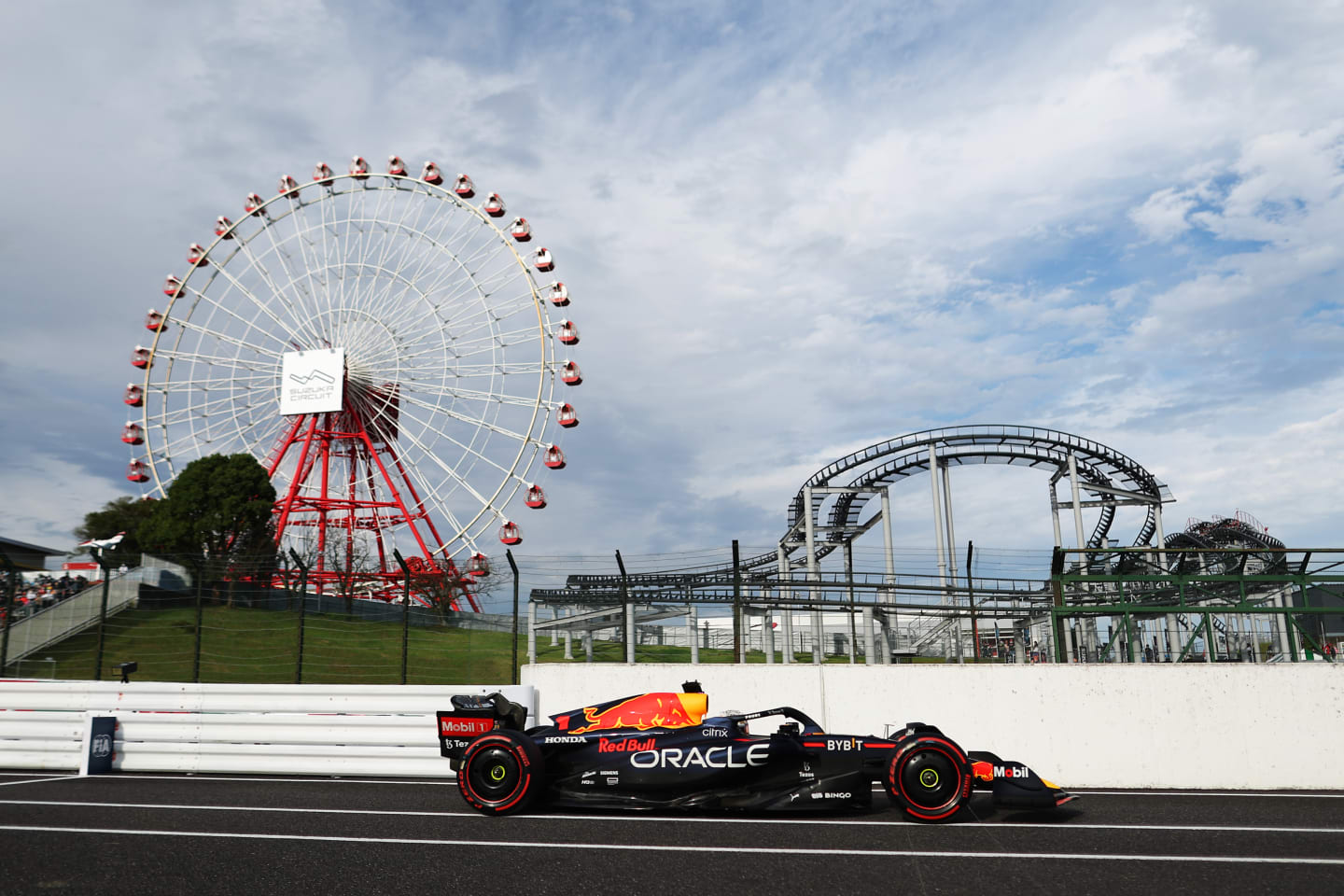 SUZUKA, JAPAN - OCTOBER 08: Max Verstappen of the Netherlands driving the (1) Oracle Red Bull