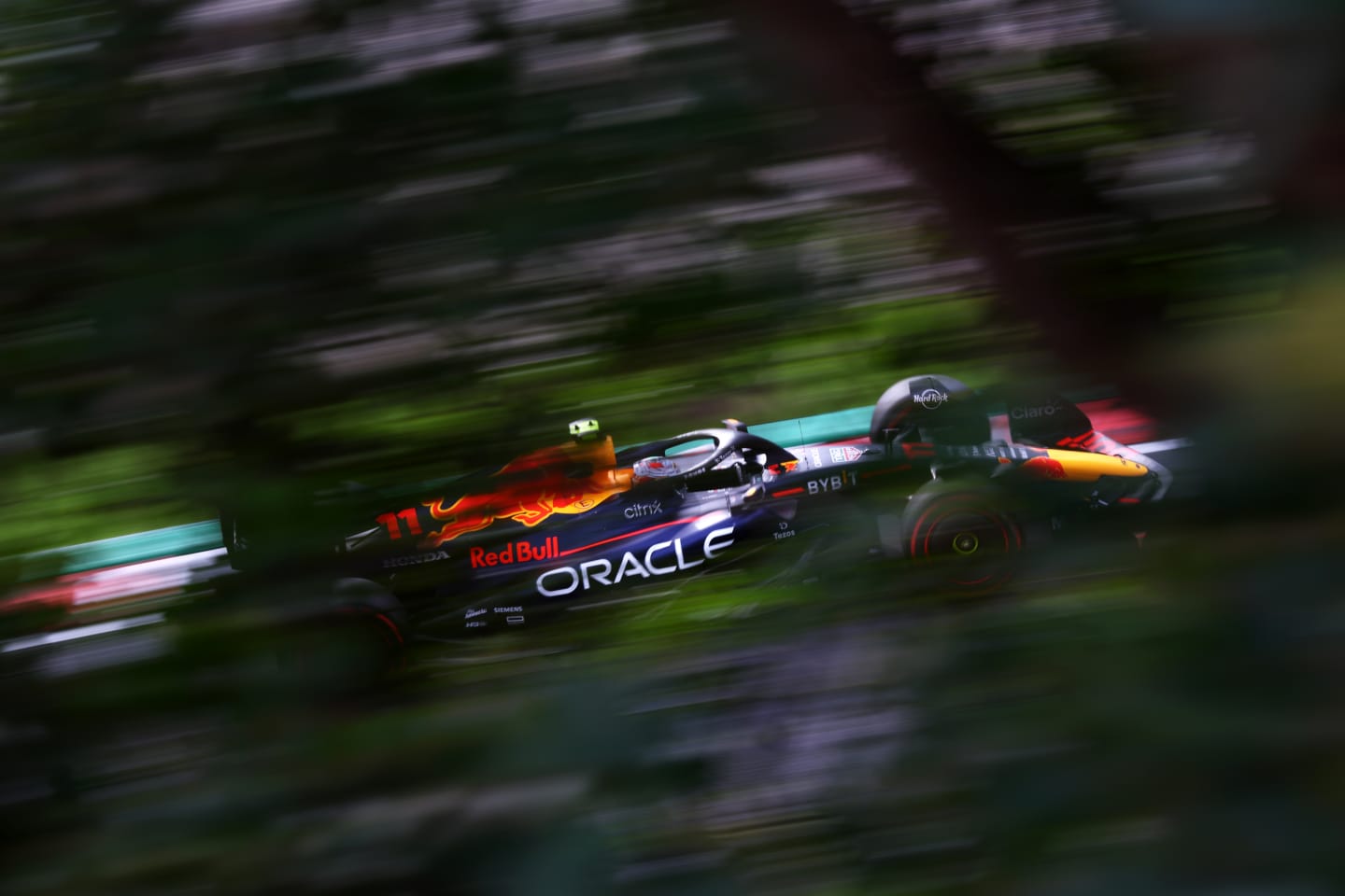 SUZUKA, JAPAN - OCTOBER 08: Sergio Perez of Mexico driving the (11) Oracle Red Bull Racing RB18 on track during qualifying ahead of the F1 Grand Prix of Japan at Suzuka International Racing Course on October 08, 2022 in Suzuka, Japan. (Photo by Clive Rose/Getty Images)