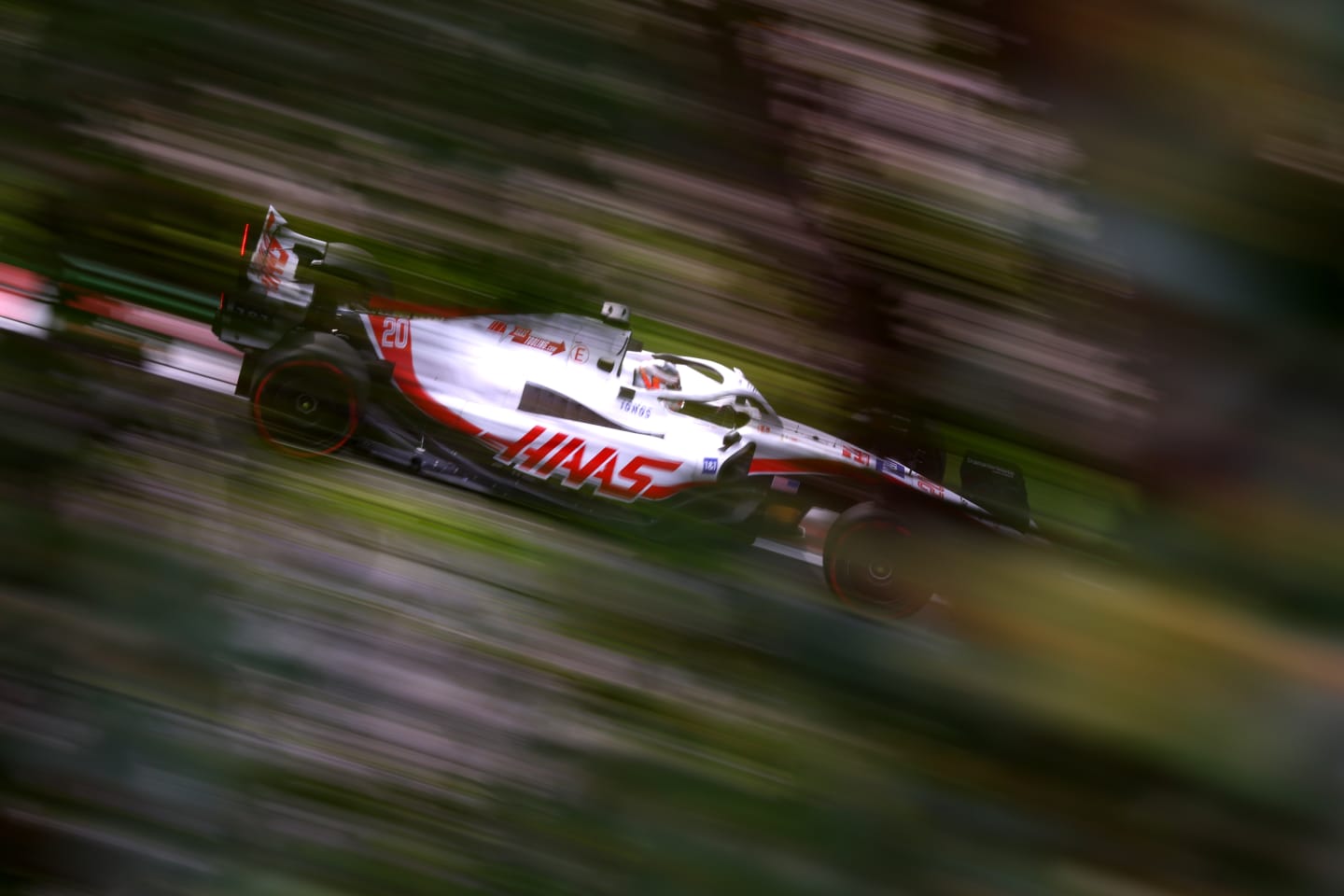 SUZUKA, JAPAN - OCTOBER 08: Kevin Magnussen of Denmark driving the (20) Haas F1 VF-22 Ferrari on