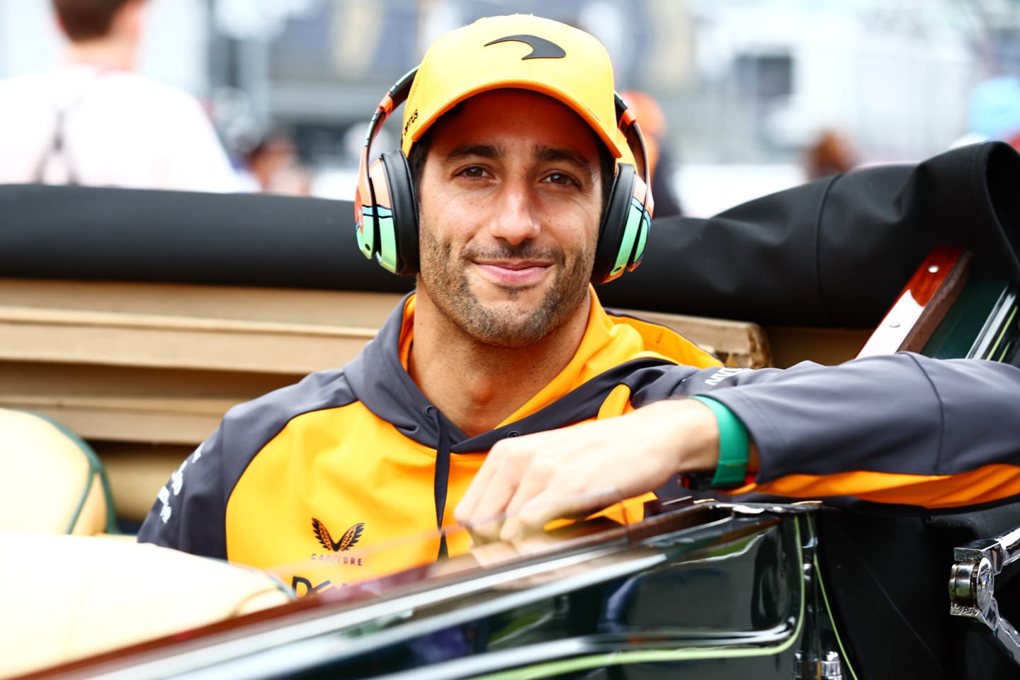SUZUKA, JAPAN - OCTOBER 09: Daniel Ricciardo of Australia and McLaren looks on from the drivers parade prior to the F1 Grand Prix of Japan at Suzuka International Racing Course on October 09, 2022 in Suzuka, Japan. (Photo by Mark Thompson/Getty Images )