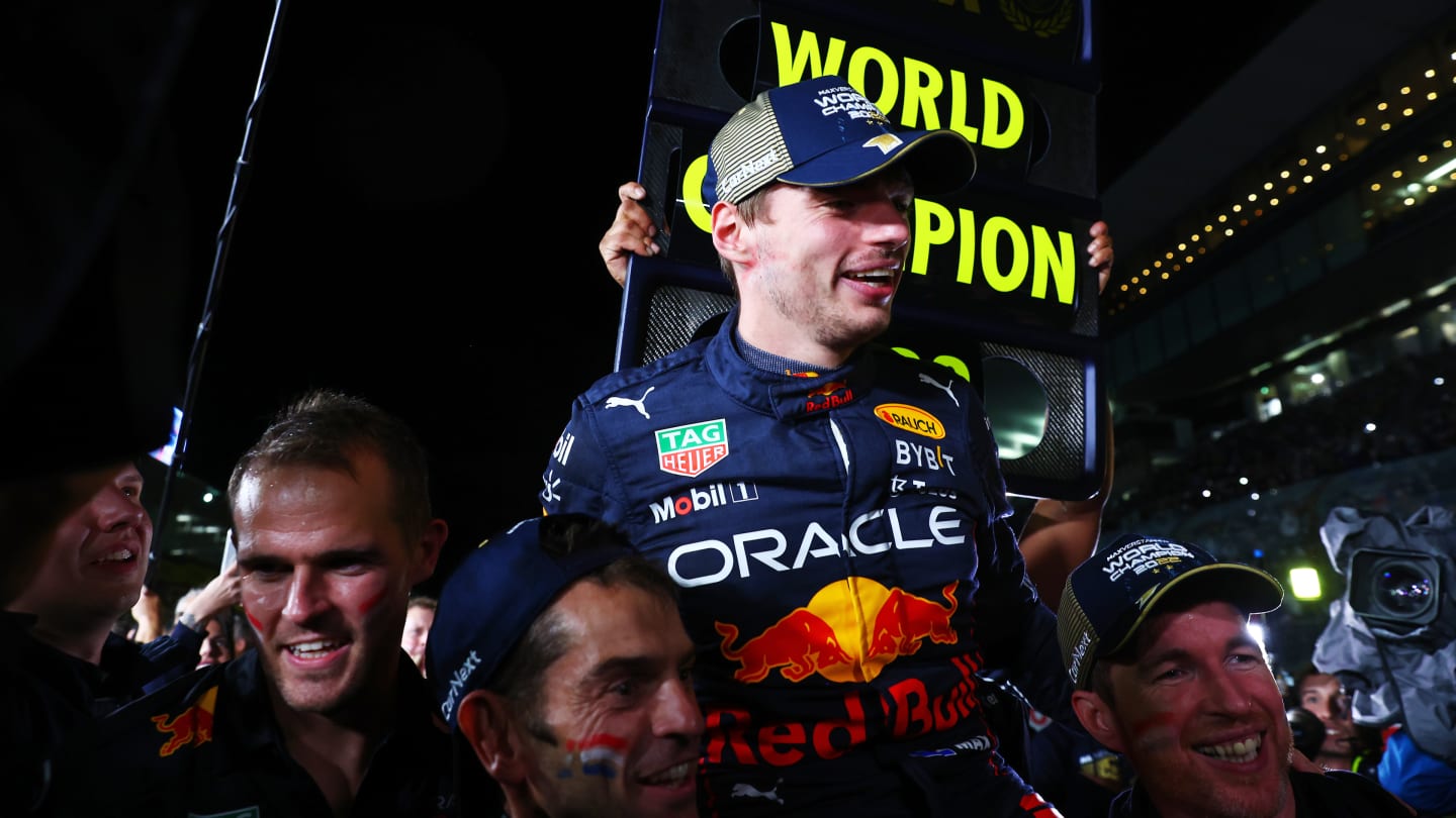 SUZUKA, JAPAN - OCTOBER 09: Race winner and 2022 F1 World Drivers Champion Max Verstappen of