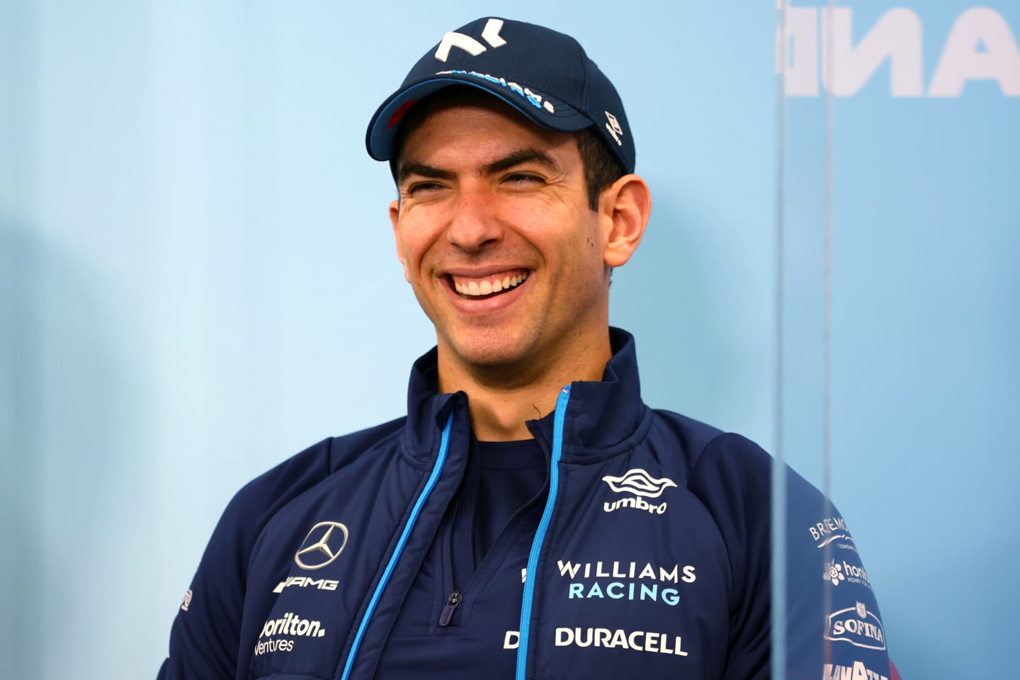 SUZUKA, JAPAN - OCTOBER 06: Nicholas Latifi of Canada and Williams attends the Drivers Press Conference during previews ahead of the F1 Grand Prix of Japan at Suzuka International Racing Course on October 06, 2022 in Suzuka, Japan. (Photo by Bryn Lennon/Getty Images)
