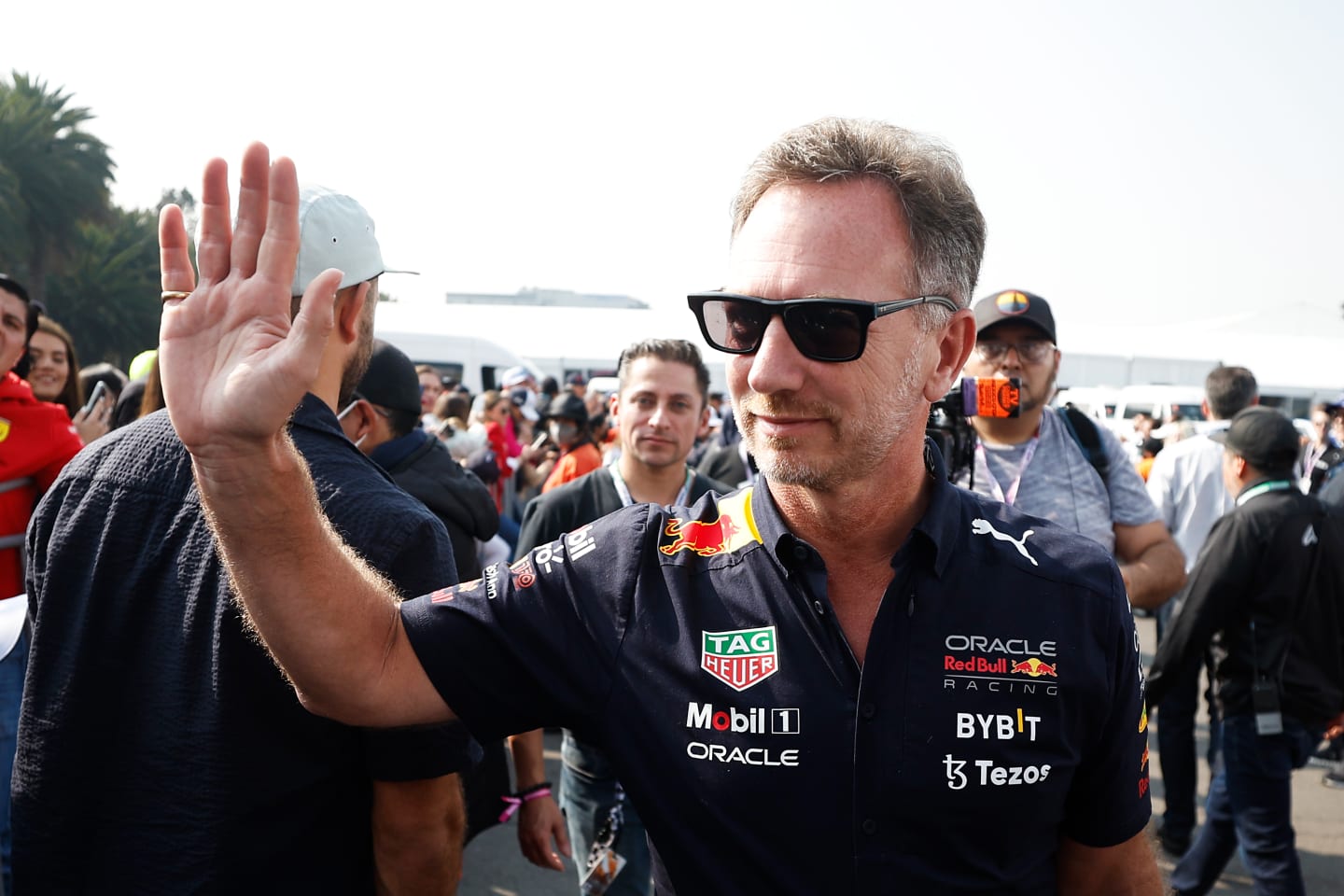 MEXICO CITY, MEXICO - OCTOBER 28: Red Bull Racing Team Principal Christian Horner arrives at the